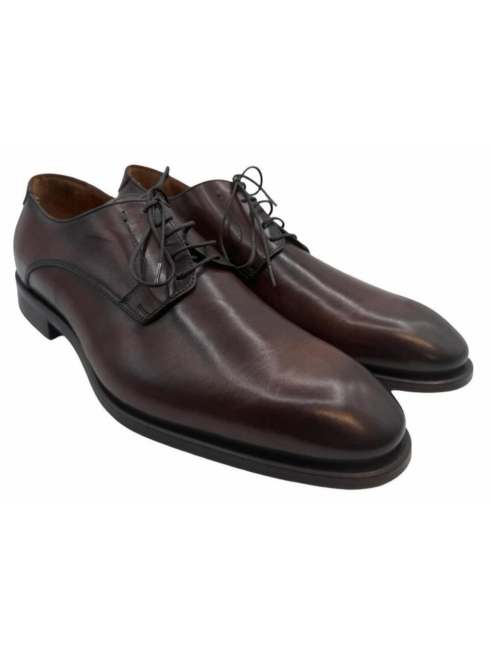Harold by Harry Rosen Leather Derby Dress Shoes Dark Brown Size US 12